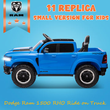 Enyopro Licensed Ram 1500 Ride On Truck, Electric Car For Kids & Toddlers, 12V Ride On Car With Remote Control, Key Start, Bluet