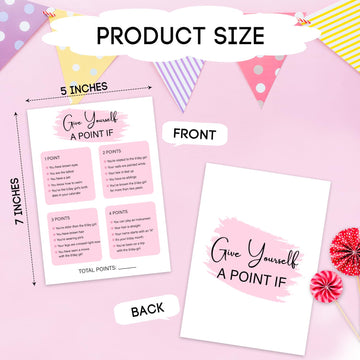 Zedev Birthday Party Game - Give Yourself A Point If, Birthday Party Activity Favor, Set Of 20 Games Cards, Birthday Supplies, A