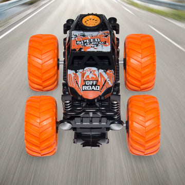 LONANDY 4 Pack Monster Truck Toys for Boys and Girls - Friction Powered Push and Go Toy Cars, Inertia Car Toy Set Stunt Toy Vehi