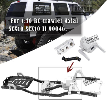 RCMYou Upgrades Part for 1/10 Axial SCX10 & SCX10 II 90046 313mm 12.3 Inch Wheelbase Chassis Frame,Metal Prefixal Gearbox & Driv