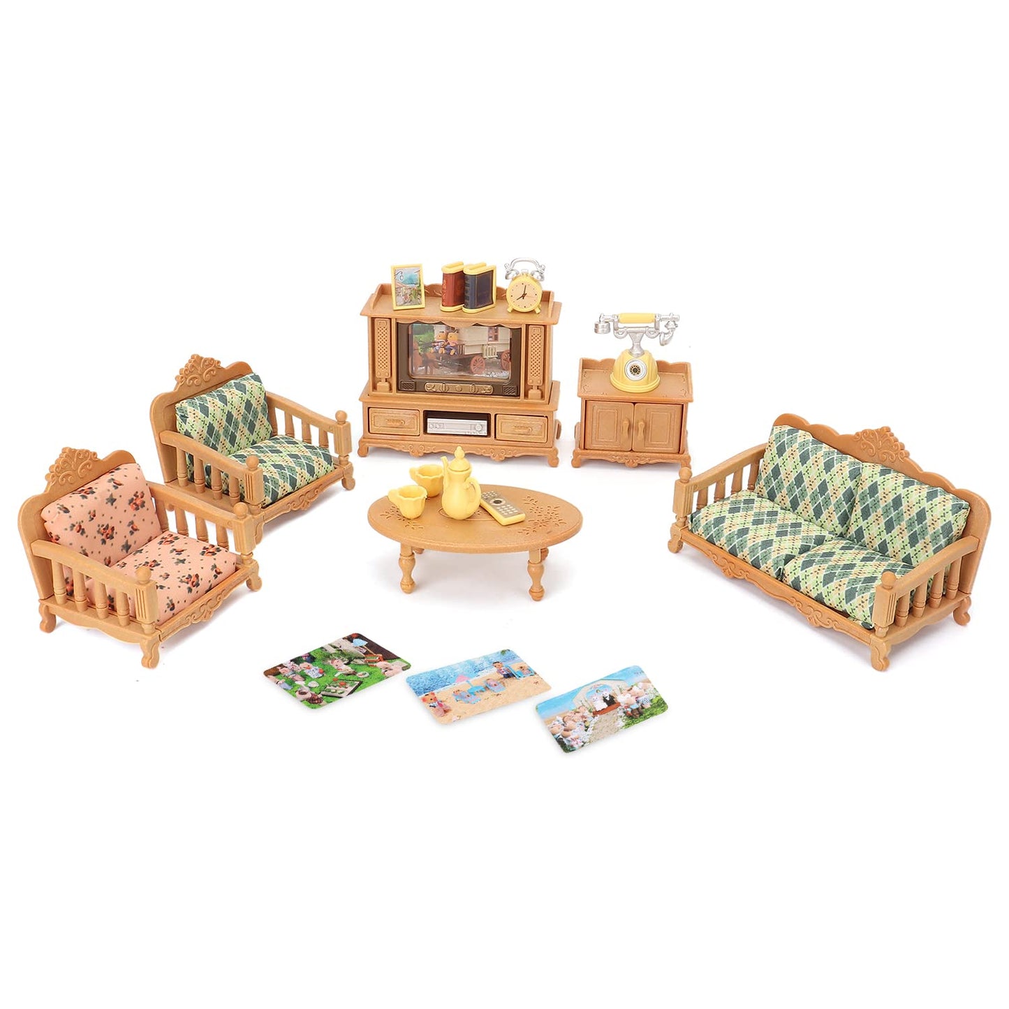 Dollhouse Furniture Set For Kids Toys Miniature Doll House Accessories Pretend Play Toys For Boys Girls & Toddlers Age 3+ With L