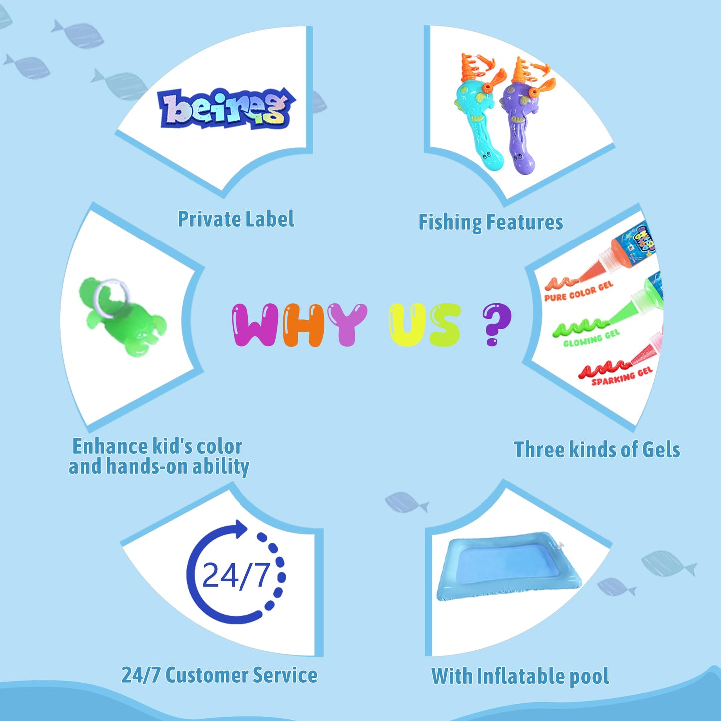 BEIREG Aqua Water Fairy Gel Kit, Magic Squishy Elf Water Toy Kit with 18 Color Gel, 18 Shape Molds, 2 Fishing Toy, Create Squish