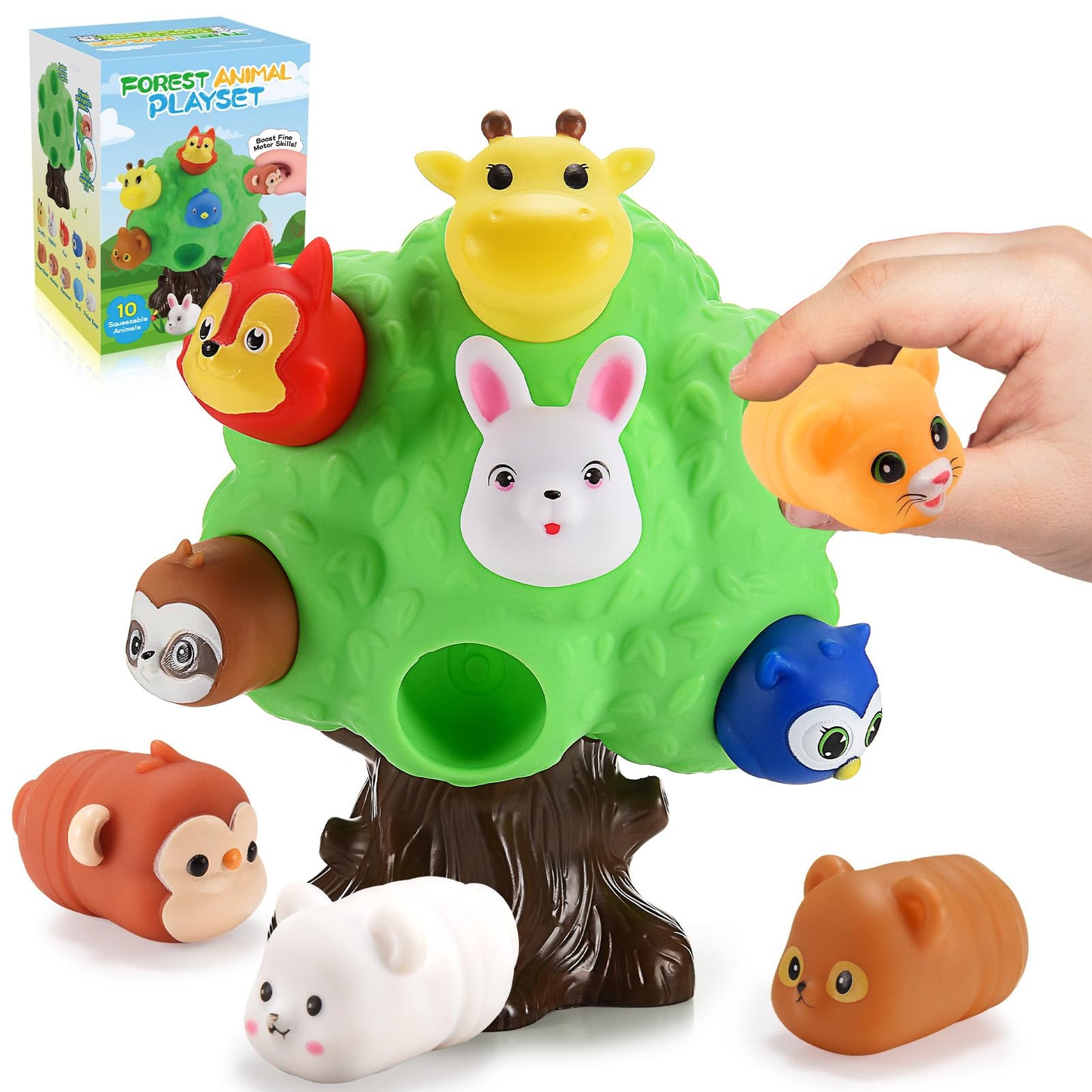 Snapglowz Toddler Toys, Animal Learning Toys For Toddlers 1-6 Forest Animal Playset Montessori Toys For 2-6 Boys Girls Animal Fi