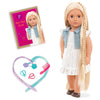 Our Generation 18" Phoebe Hair Grow Doll - Cream Multi-Color, Plastic, Model BD31055Z
