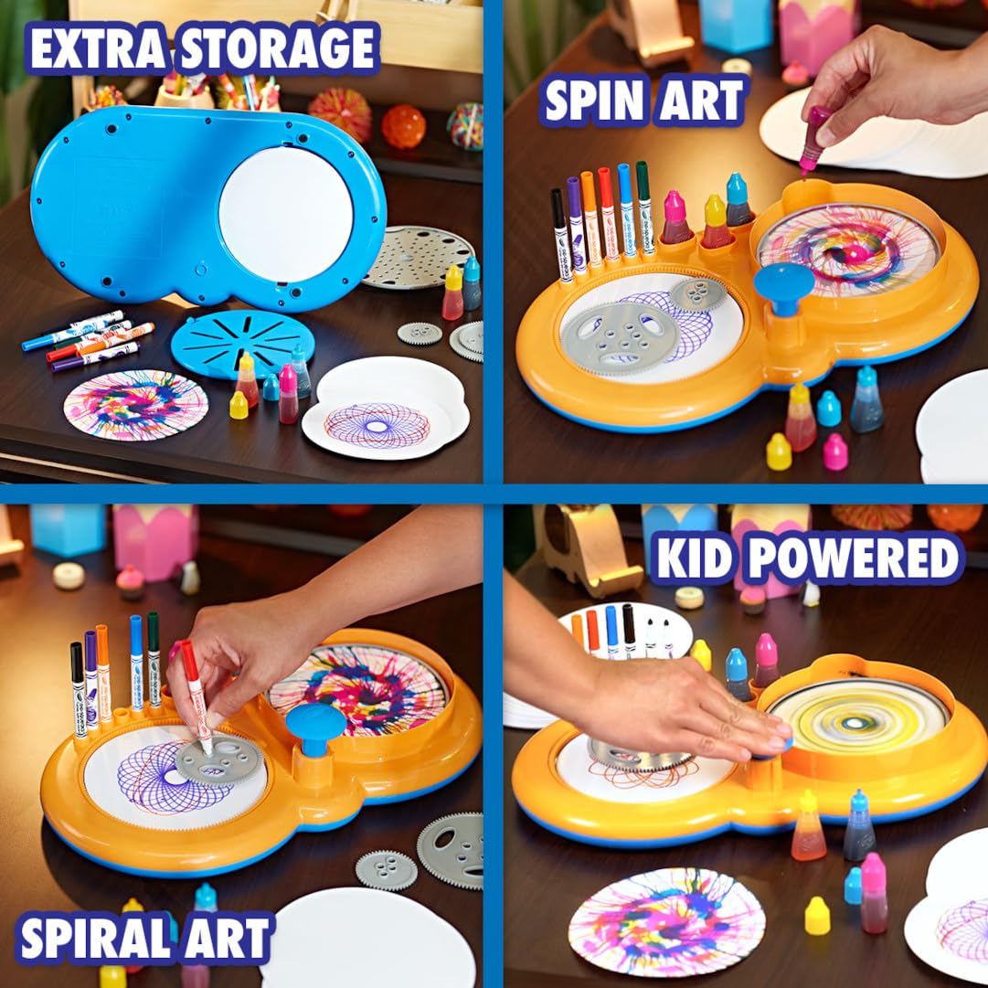 Crayola Spin & Spiral Art Station Deluxe, DIY Crafts, Toys for Boys & Girls, Gift, Ages 6, 7, 8, 9
