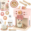 Airlab Kids Coffee Playset Toy Coffee Maker Set For Toddler Wooden Kitchen Accessories Pretend Play For Girls Boys Ages 3 4 5 Ye