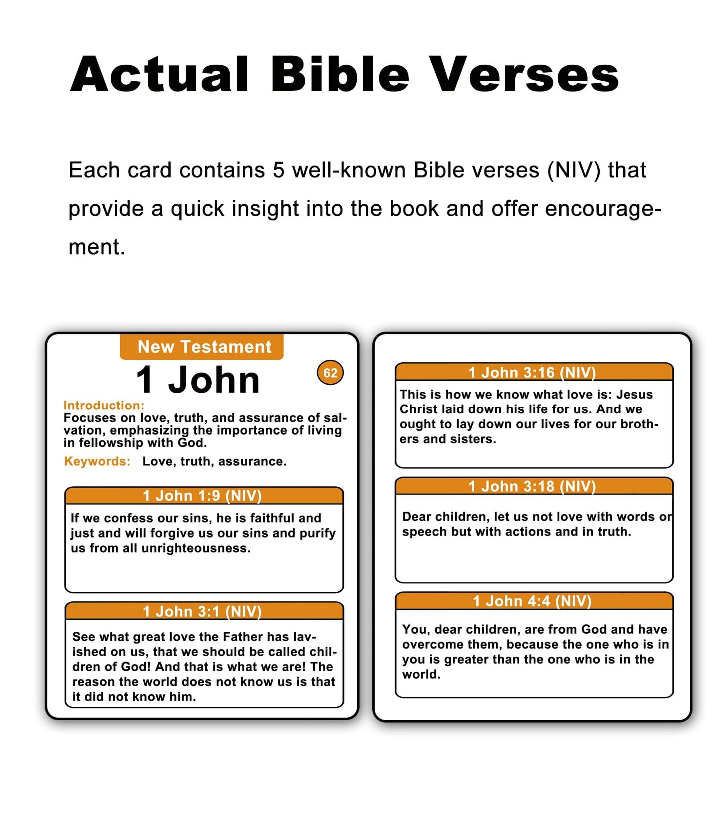 Bible 66 Books Flash Cards: 330 Popular Verses & Essential Information About Each Book