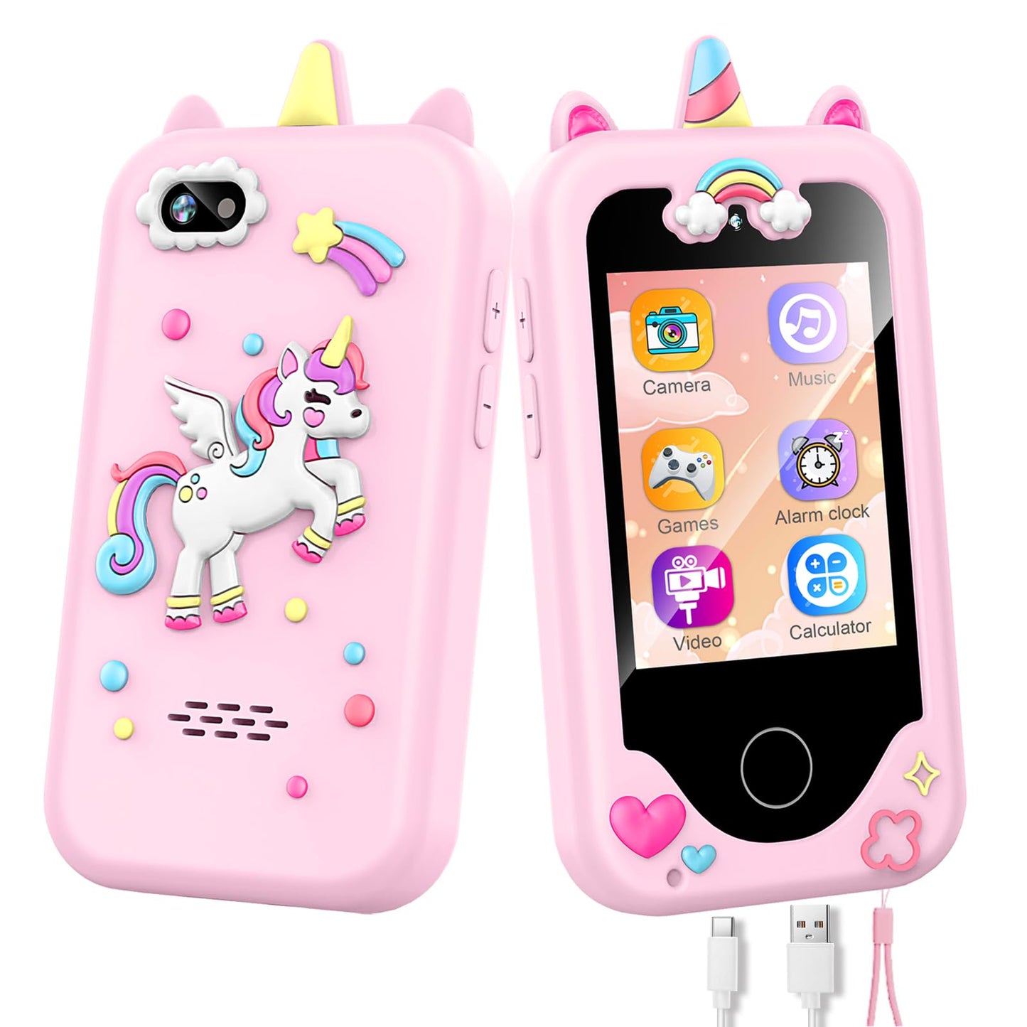 Kids Smart Phone for Girls, Christmas Birthday Gifts for Girls Age 3-10,Kids Toys Cell Phone, Toddler Learning Play Toy Phone wi