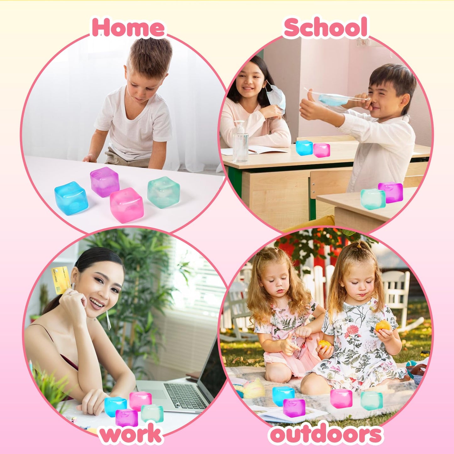 3Pack Stress Cube Squishy Stress Balls For Kids Ice Cubes Squishy For Adults Sensory Fidget Toy For Your Best Mellow And Chill S