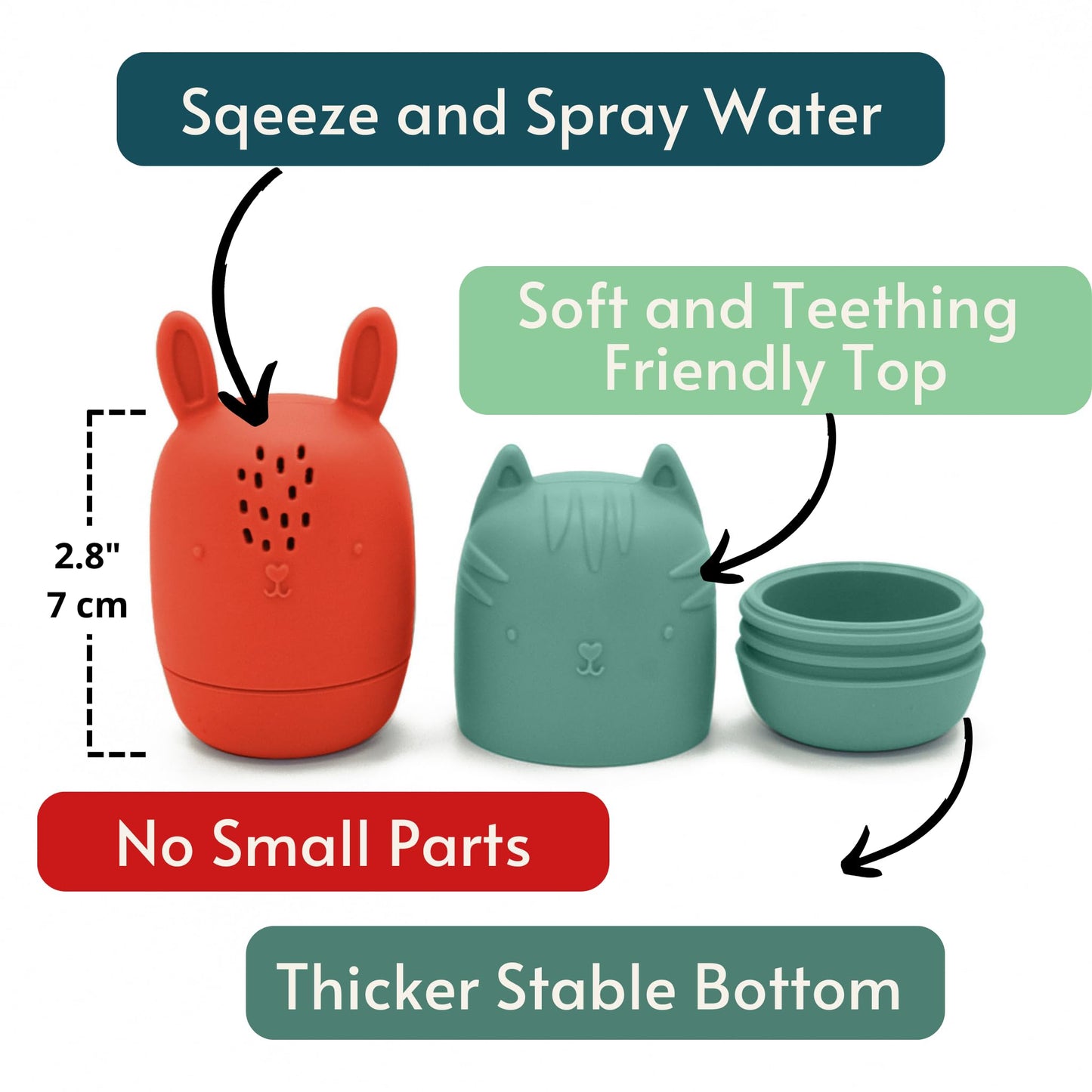 Mold Free Bath Toys - Silicone Bath Toys For Babies 6-12 Months - Non-Toxic Bathtub Toys For Toddlers 1-3 - Infant Bath Toys - 4