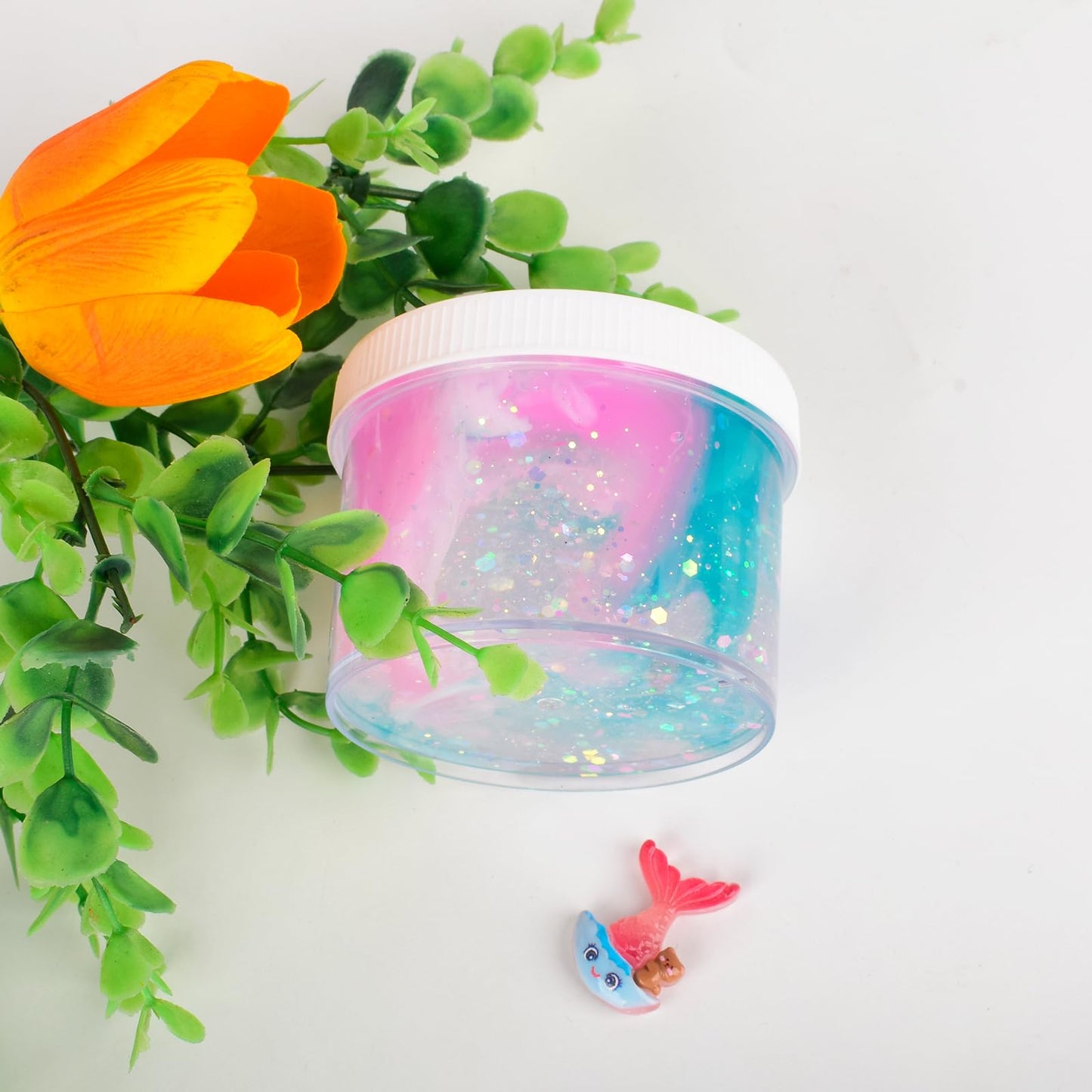 Mermaid Clear Slime, Non Sticky,Stress Relief,Scented And Stretchy Clay Sludge Toy,Birthday Gifts For Kids 4-12,Diy Slime Party
