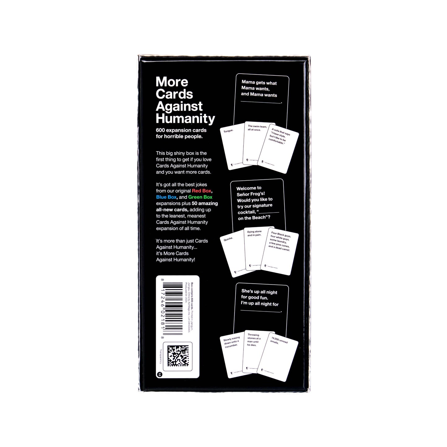 More Cards Against Humanity  600-Card Expansion  Includes The Best Cards From The Red Box, Blue Box, And Green Box