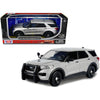 2022 Ford Police Interceptor Utility Unmarked Slick-Top Silver 1/24 Diecast Model Car By Motormax