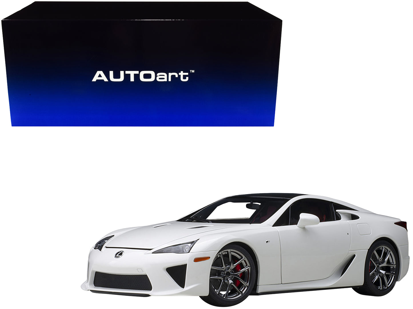 Lexus Lfa Whitest White With Carbon Top 1/18 Model Car By Autoart