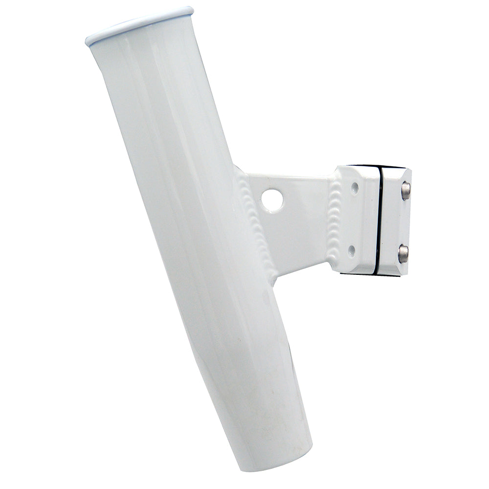 C.E. Smith Aluminum Vertical Clamp-On Rod Holder 1-5/16 OD White Powdercoat w/Sleeve