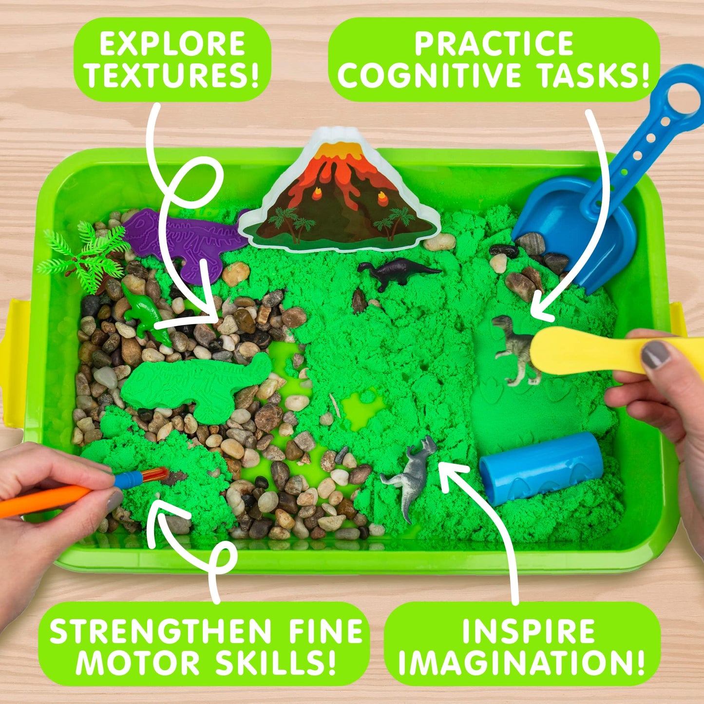 Made By Me Explore + Create Dino Galaxy Sensory Bin, Fun Sensory Bins for Toddlers 3+, All-in-One Tactile Sensory Toys & Dino-Mi