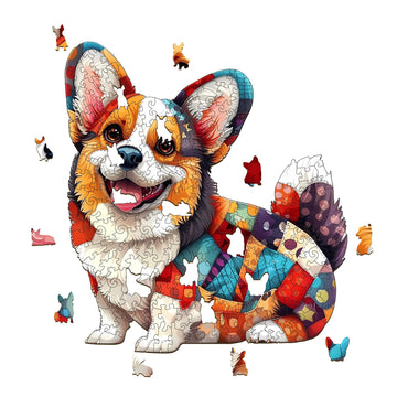 Wooden Puzzles for mature-themeds Wooden Jigsaw Puzzles for mature-themeds Kids Wood Puzzles mature-themed-Patchwork Corgi Unique Shaped Corgi Puzzle Creative Birthday Gifts for Friends Family Game (13.4 * 12.2in 265pcs)