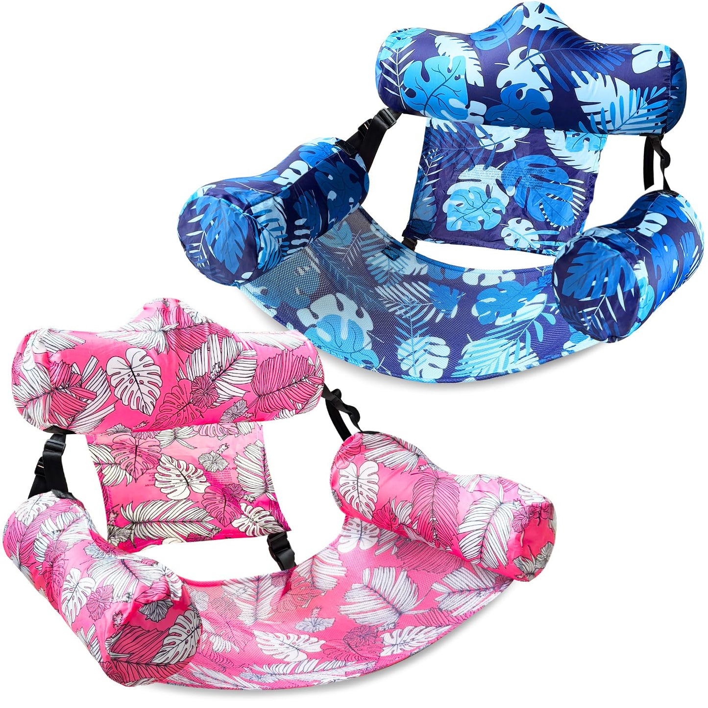 2 Pack Inflatable Pool Floats Adult, Floating Chair Lounger, Adjustable Blow Up Pool Noodles Float For Heavy Duty Adult, Fabric