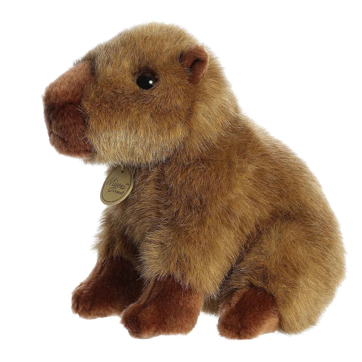 Aurora Realistic Miyoni Capybara Stuffed Animal - Brown 9 Inches - Lifelike Detail, Polyester Material, Cherished Companionship