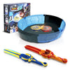 Infinity Nado Stadium - Battling Tops Burst Toy for Boys Grils Age 8-12 - Including Beystadium 2 Gaming Top Toys 2 decorative replica blade Launcher - Sapphire Blue and Flame Red