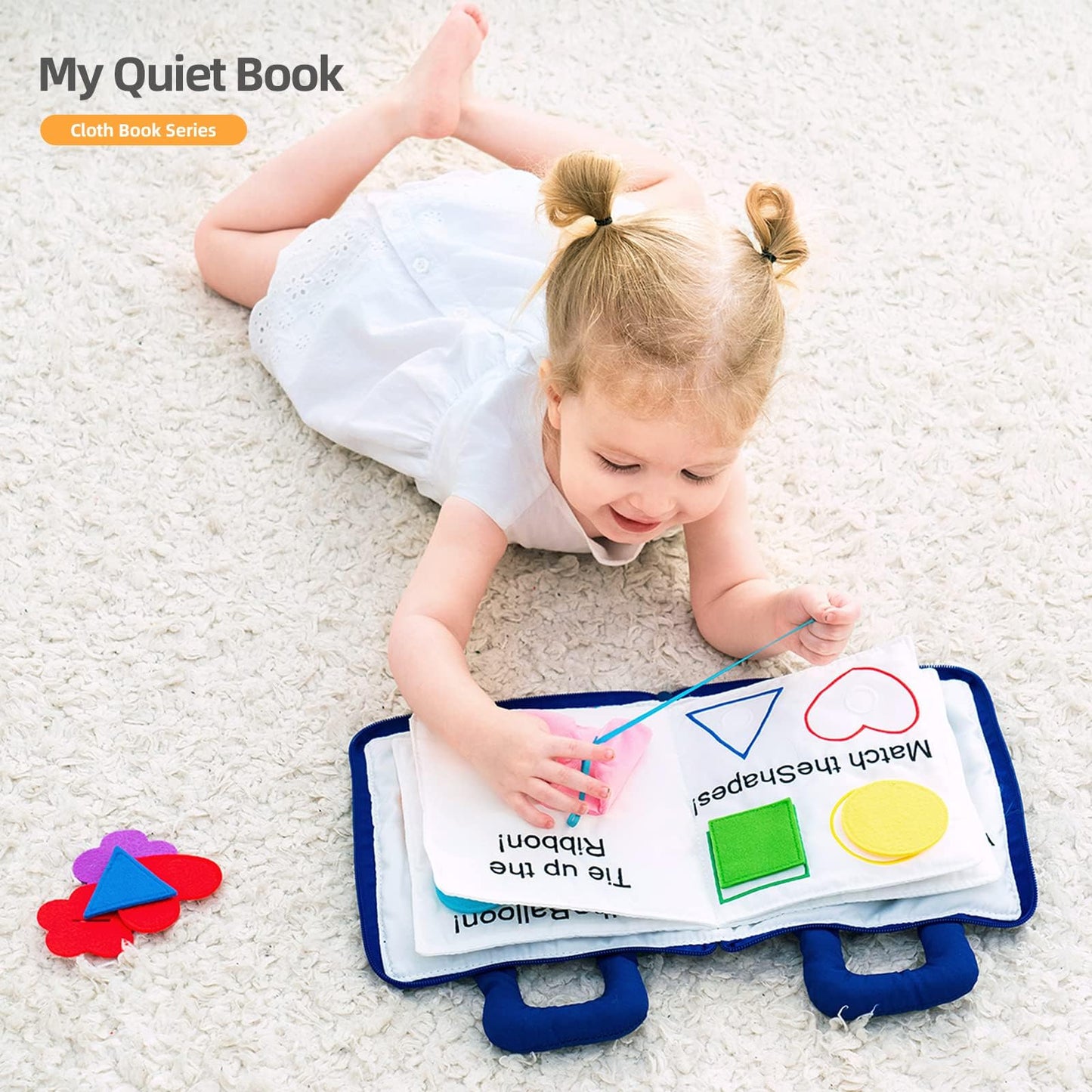 Jollybaby Quiet Book Montessori Toys, Toddlers Travel Toy, Preschool Learning Activities Early Educational Toy, 10 Sensory Activ