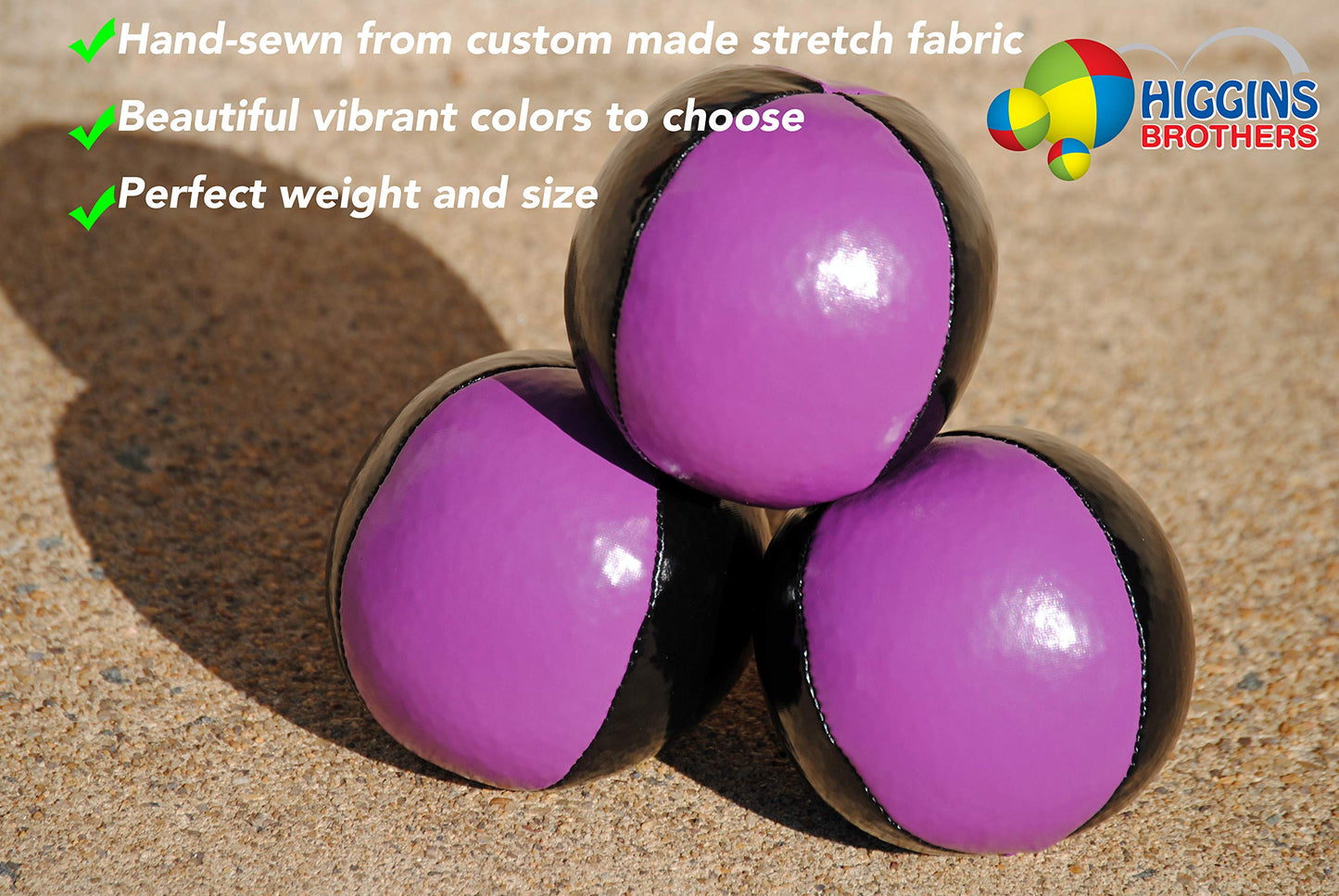 Juggling Balls Professional Style Set Of 3 - How To Juggle Kit With Bean Bags For Juggling For Beginners With Vibrant Colors, Great Feel, Ultra Durable (White/Black)