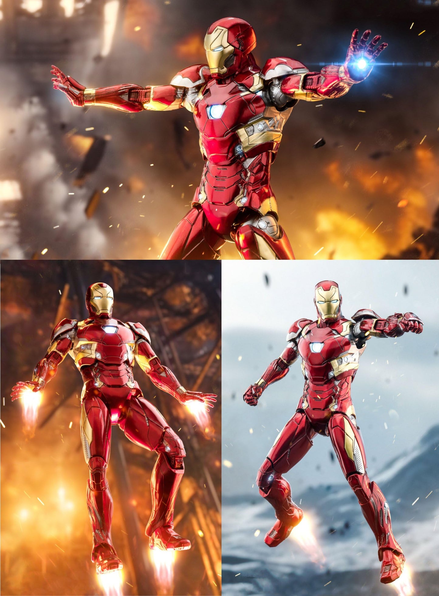 Lonullymege Ironman Mk46 Action Figures-7 Inch All Joints Movable Collectable Toys-Full Metal Painting With Lots Of Accessories Stark Model(1/10 Scale)