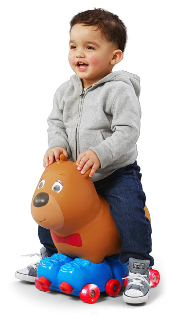 Kid Trax Silly Skaters Bear Toddler Foot to Floor Ride On Toy, Kids 1-3 Years Old, Soft and Inflatable, Single Rider, Light Up L