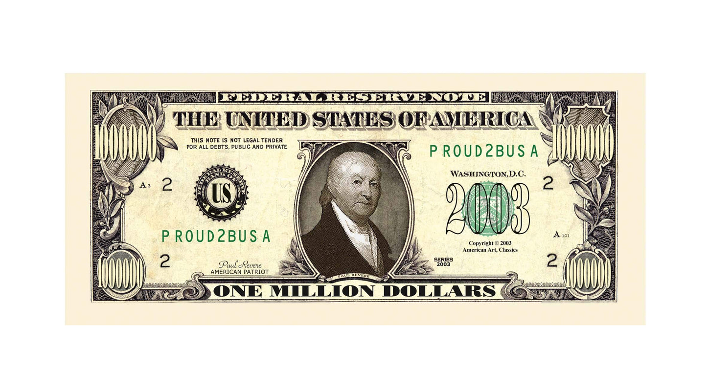 (25) Patriot Million Dollar Bill