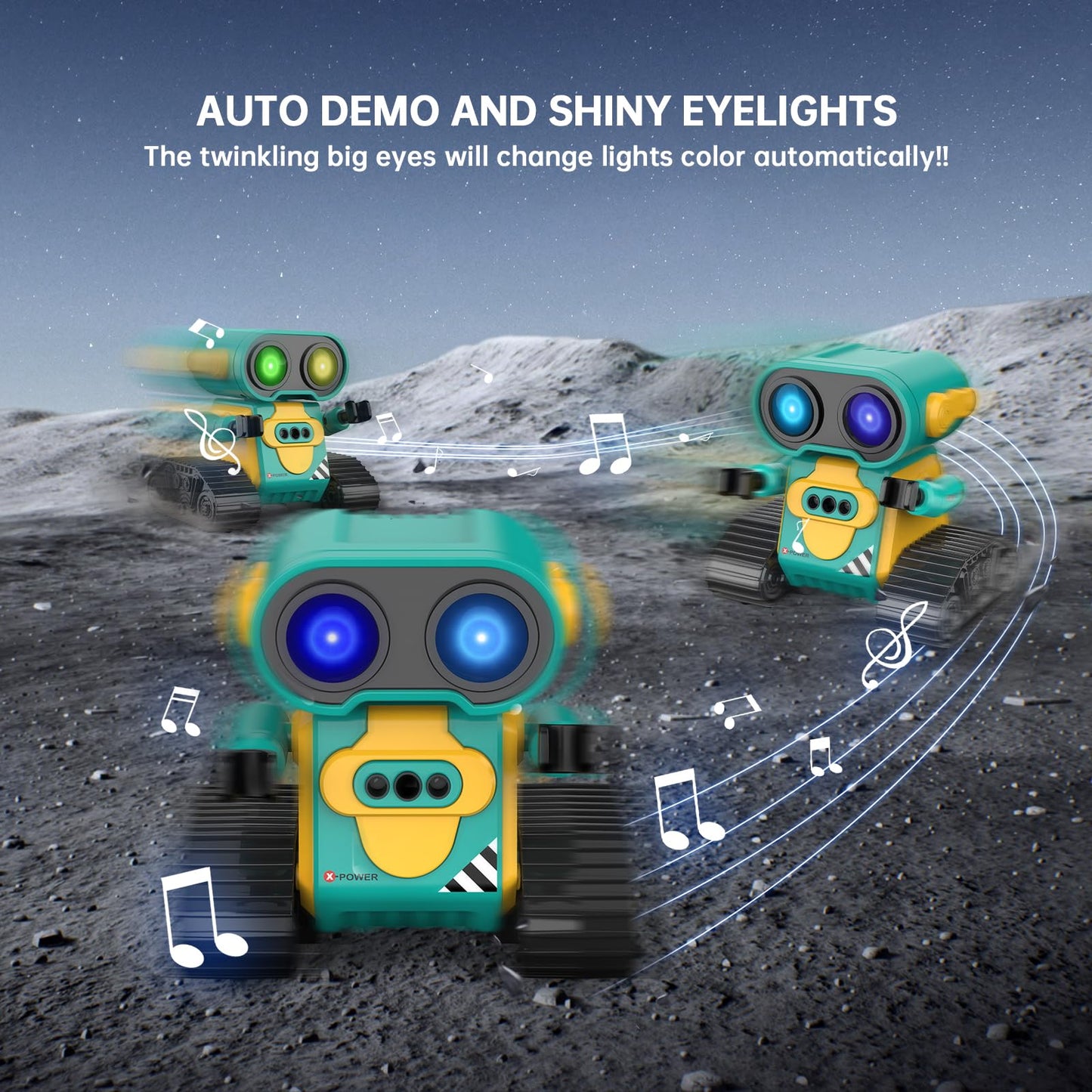 Hamourd Electronic Pets Robot Toys For Boys & Girls, Remote Control Robot Kids Toys, Auto-Demo, Gesture Sensing, And Multiple Eye Light Auto Modes, Flexible Arms, Dance, Music, Boys Toys