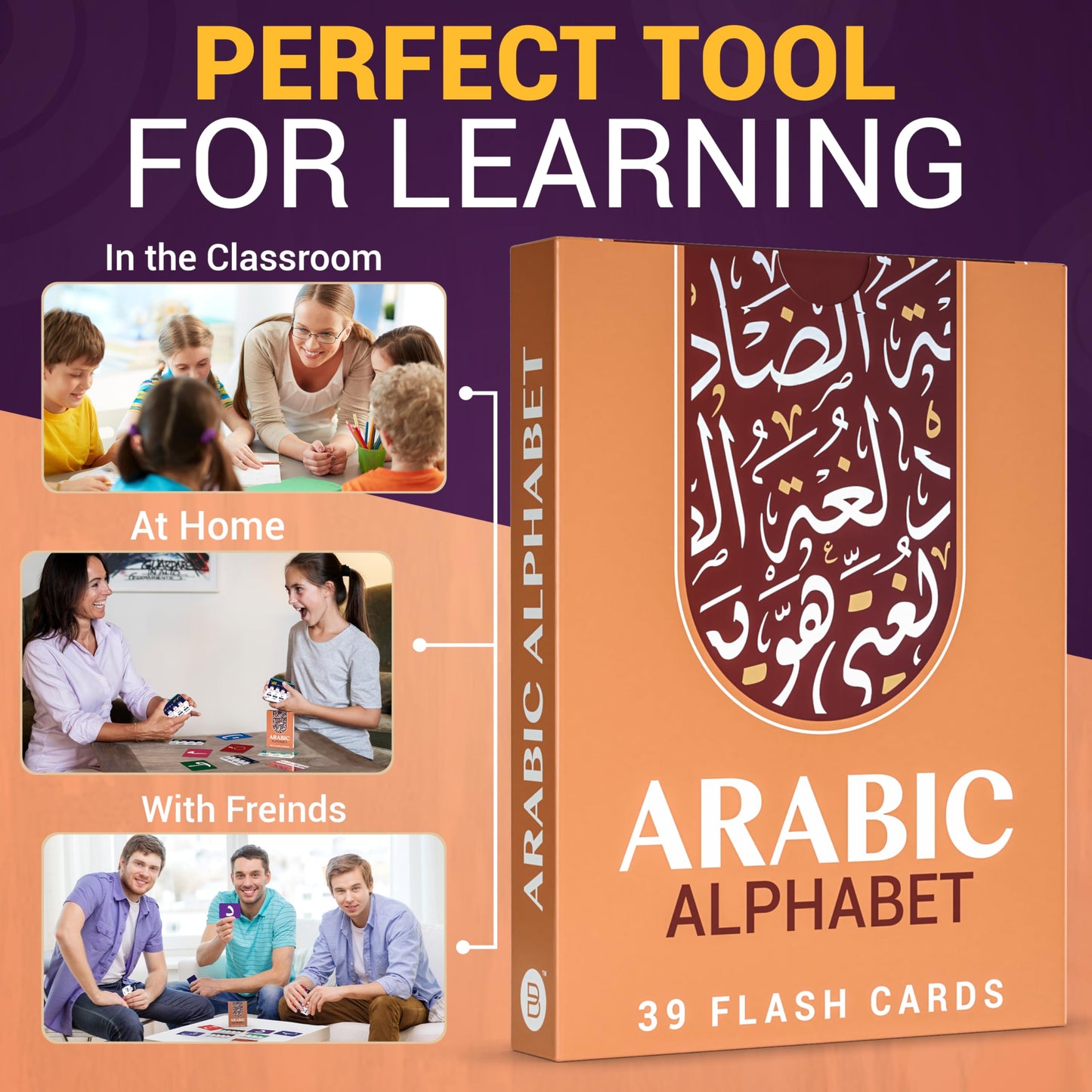 Briston Arabic Alphabet Flash Cards - Multi-color Educational Resource for Memory & Sight Words - Fun Classroom & Homeschool Game