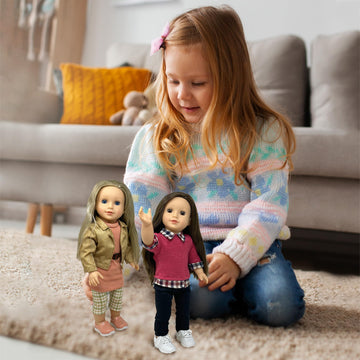 18 Inch Dolls With Soft Hair And Accessories - Soft Body Doll With Sleeping Eyes, Poseable Vinyl Arms & Legs, Dress Outfit - Cut