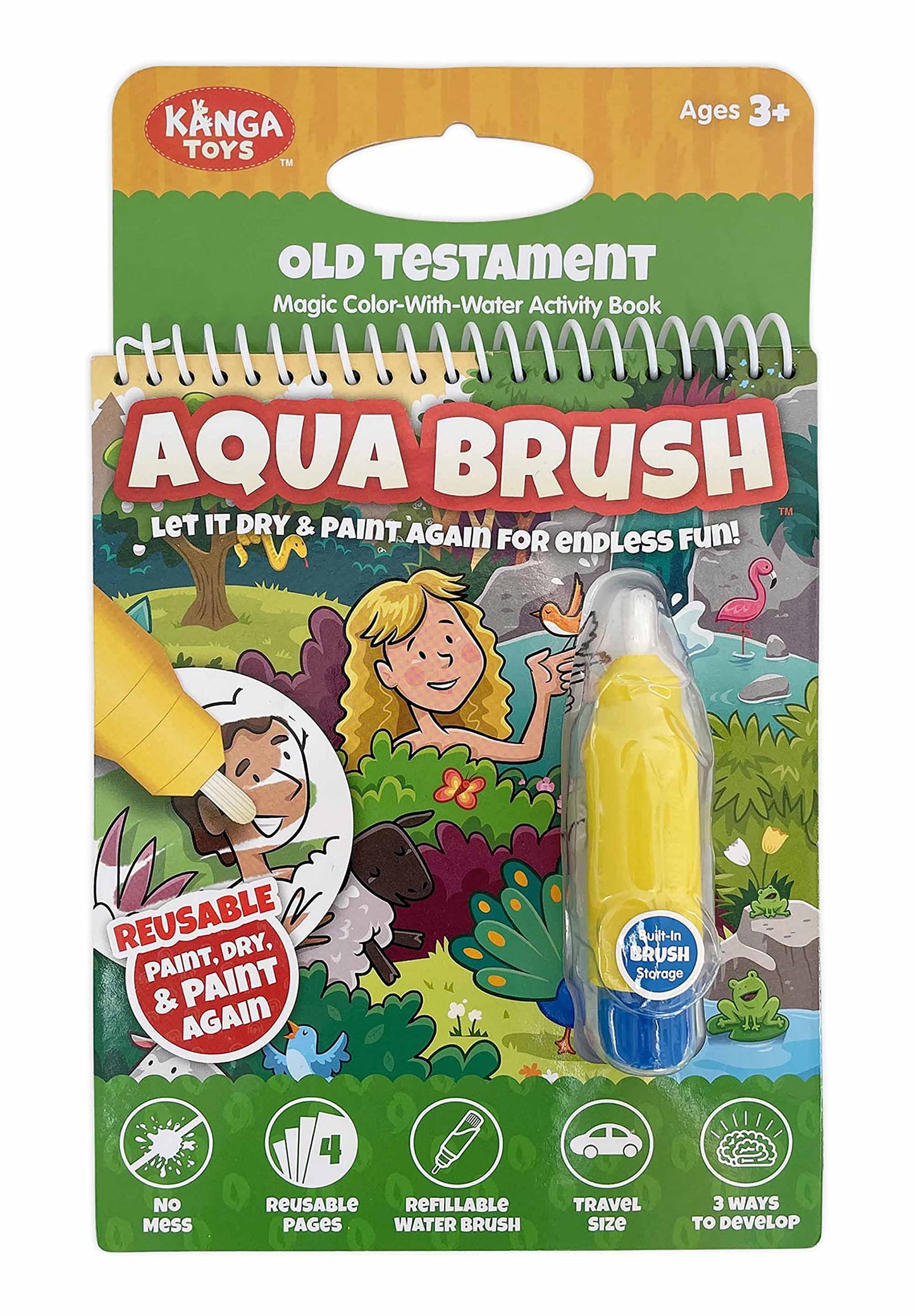 Aqua Brush Old Testament #1 Color With Water Activity Book, Bible School, Preschool, Elementary, Primary, Christian, Religion, F