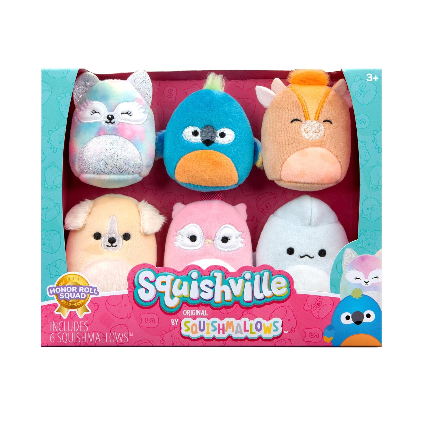 Squishville By Original Squishmallows Honor Roll Squad Plush - Six 2-Inch Squishmallows Plush Including Stevon, Tenise, Nassim, Jayden, Naya, And Bri - Toys For Kids