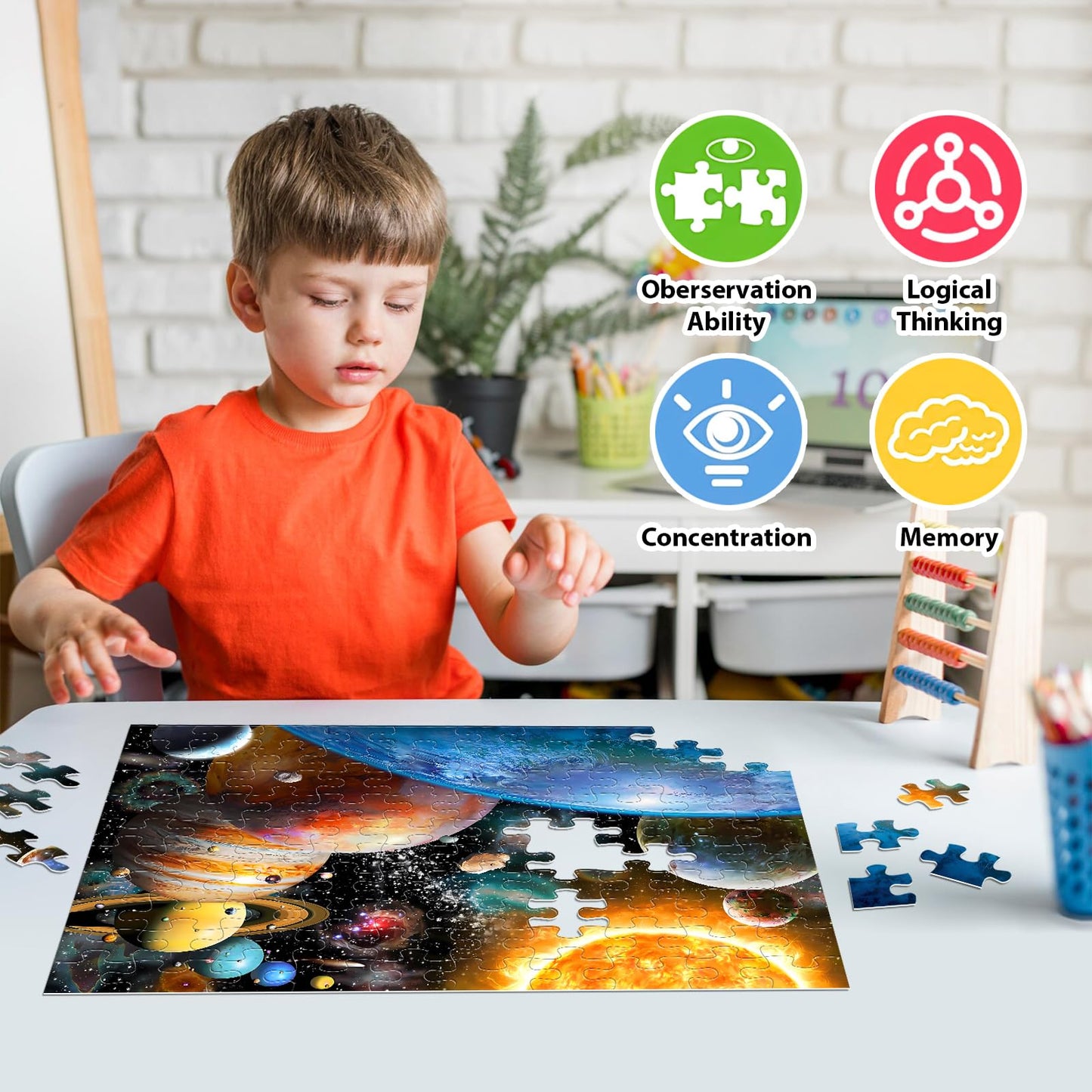 Jeacirio 4 Pack 100 Piece Puzzles For Kids Ages 4-6 - Jigsaw Puzzles For Kids Ages 6-8 8-10 100 Piece Jigsaw Puzzle For Adults T