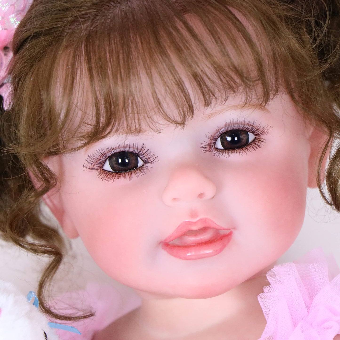 Wawa-Haokeai Reborn Toddler Girl Doll -22 Inch Happy Dance With 3D Painted Skin Visible Veins And Soft Full Vinyl With Rooted Ha