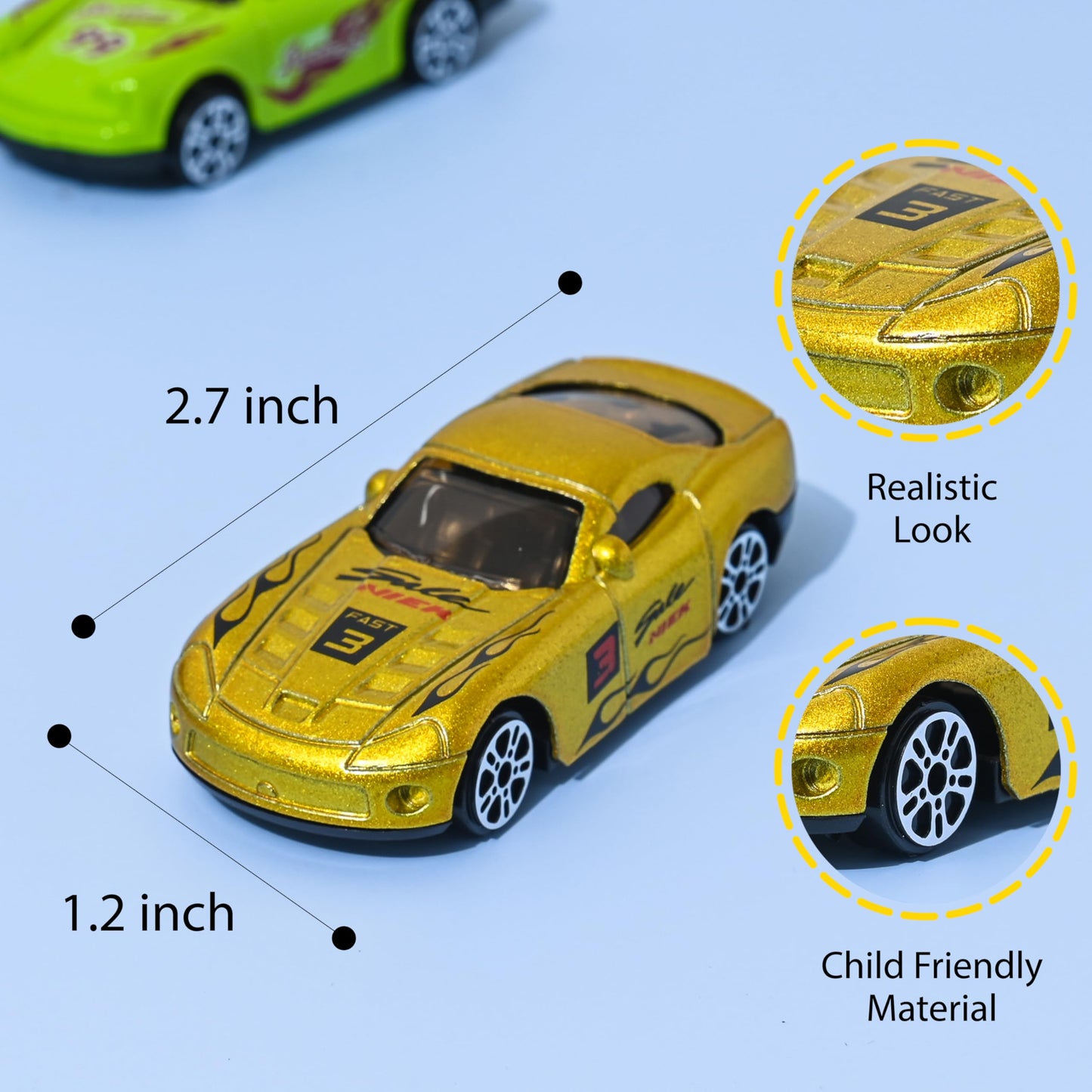 Big Mo's Toys Transport Car Carrier Truck - with 6 Stylish Metal Racing Cars - with Carrying Case