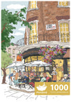 MOMIBOOK Puzzles for Adults 1000 Piece Jigsaw Puzzles of Afternoon at The Corner, Painting Image Sotre Puzzle Challenging Hard I