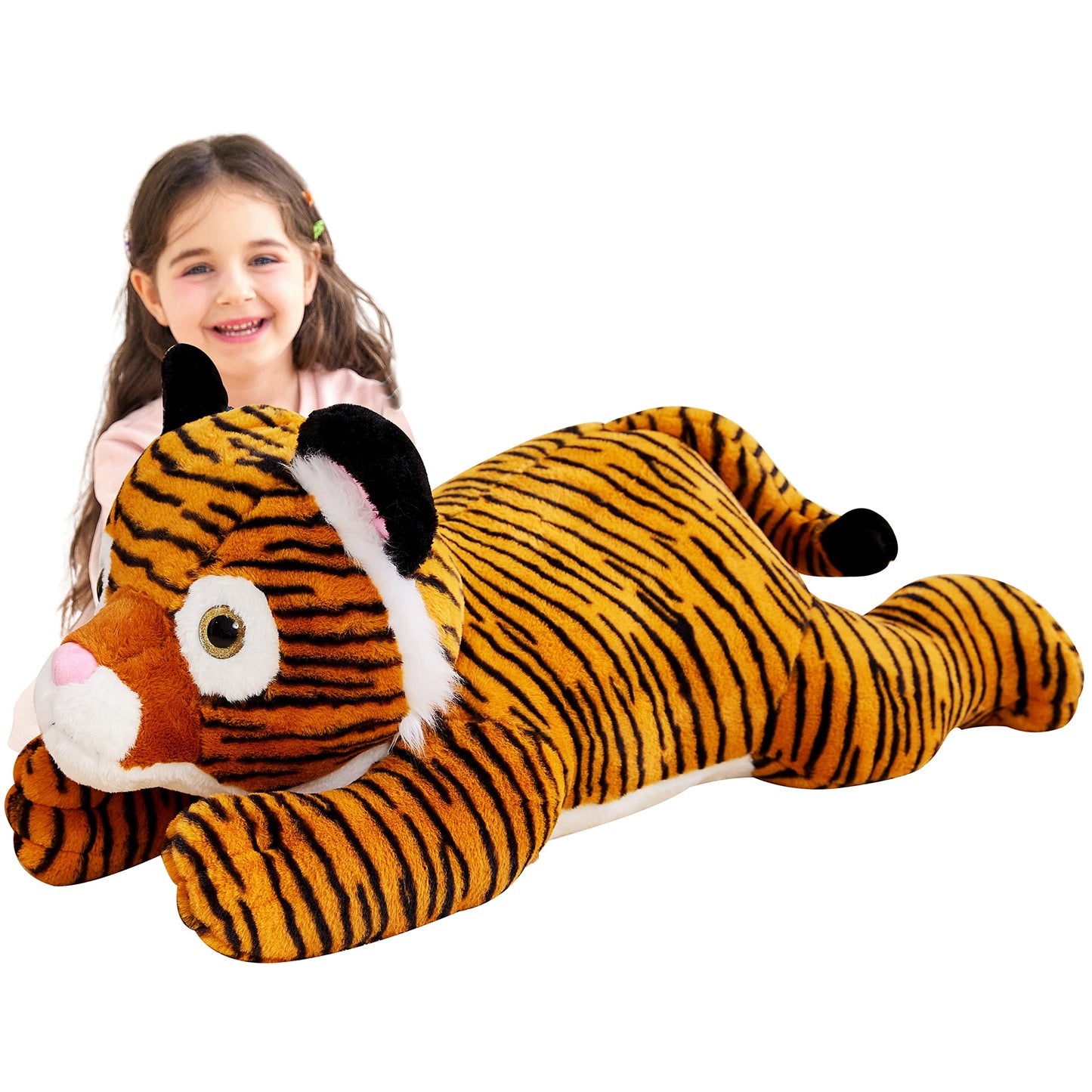Ikasa Giant Tiger Stuffed Animal Plush Toy,Large Cute 30' Jumbo Soft Toys,Huge Big Size Plushy Fluffy Fat Oversized Plushie,Gifts For Kids