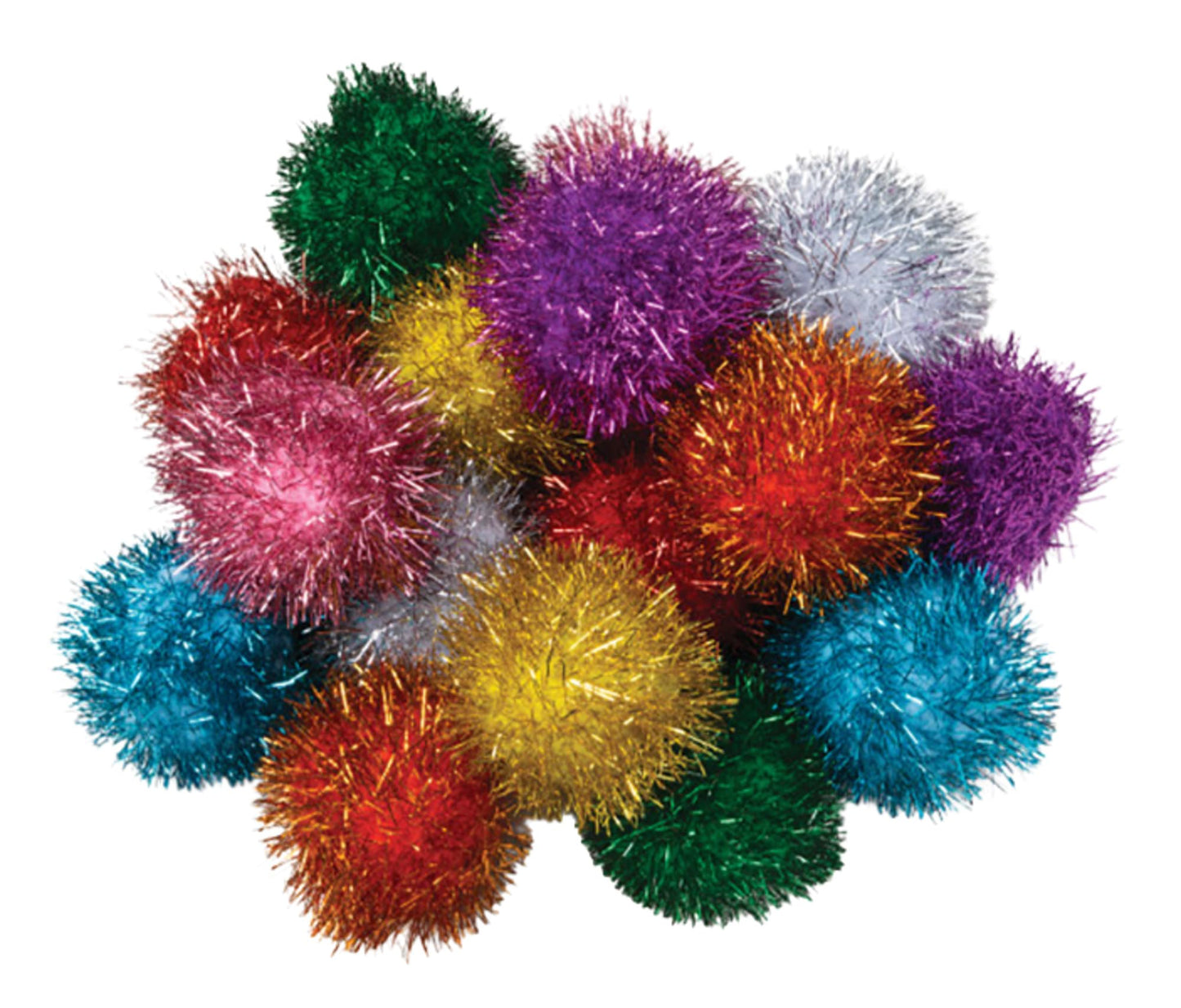 Creativity Street Glitter Poms 2' X 16-Piece Assorted