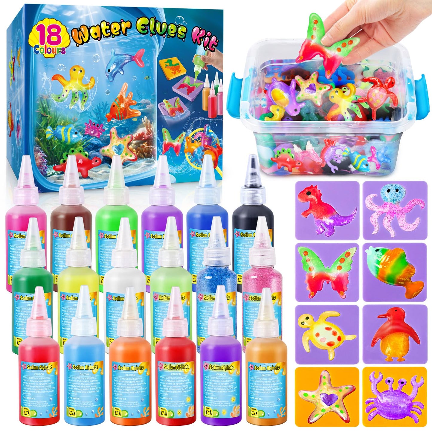 UNGLINGA Magic Water Elf Toy Kit for Kids - 18 Colors Toys Craft Creative Birthday Gifts for Boys Girls Age 5 6 7 8 9 10 11 12