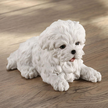 Veronese Design Maltese White Terrier Puppy Dog Animal Resin Figurine