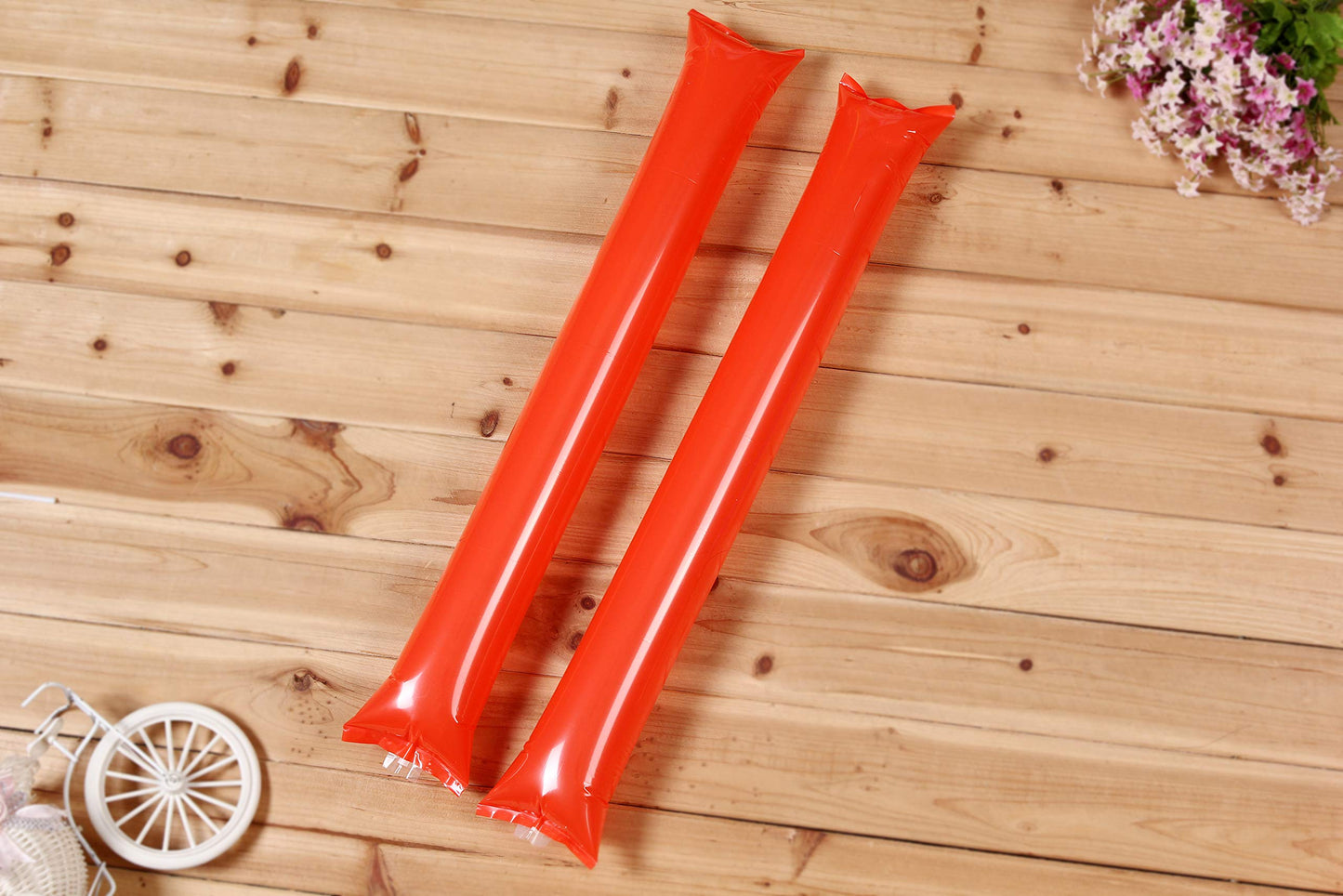 Hooshing 40Pcs Red Thunder Sticks Cheerleading Inflatable Noisemakers Plastic Clap Hands Outfit For Cheering Basketball Football
