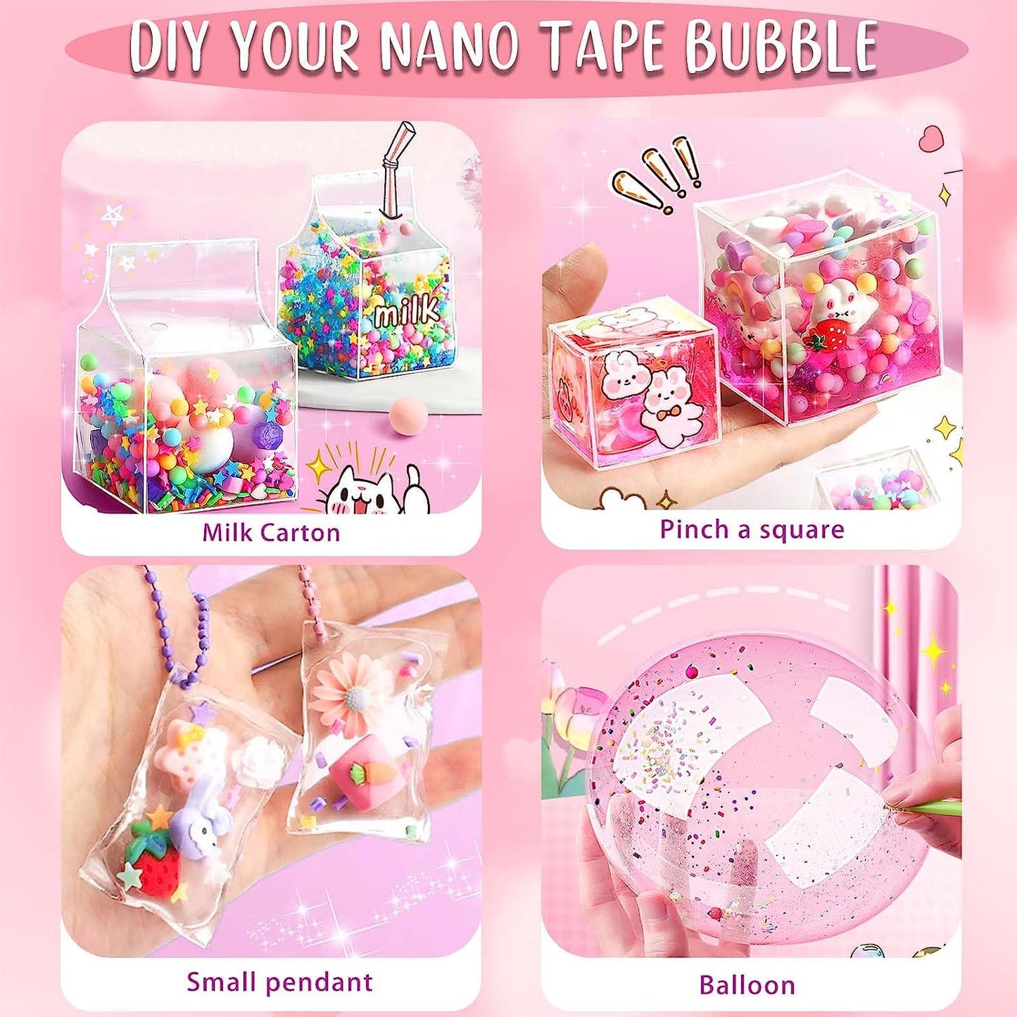 Nano Tape Bubble Kit For Kids With Step-By-Step Video Tutorials, Nano Tape Bubbles