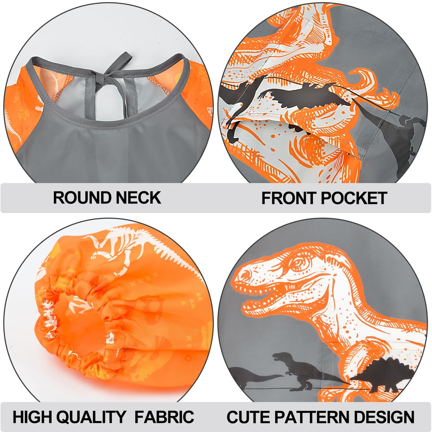 Pashop Kids Art Smocks Unicorn Waterproof Painting Smock For Girls Boys Long Sleeve Knee Length Artist Smock With Pocket (Yellow