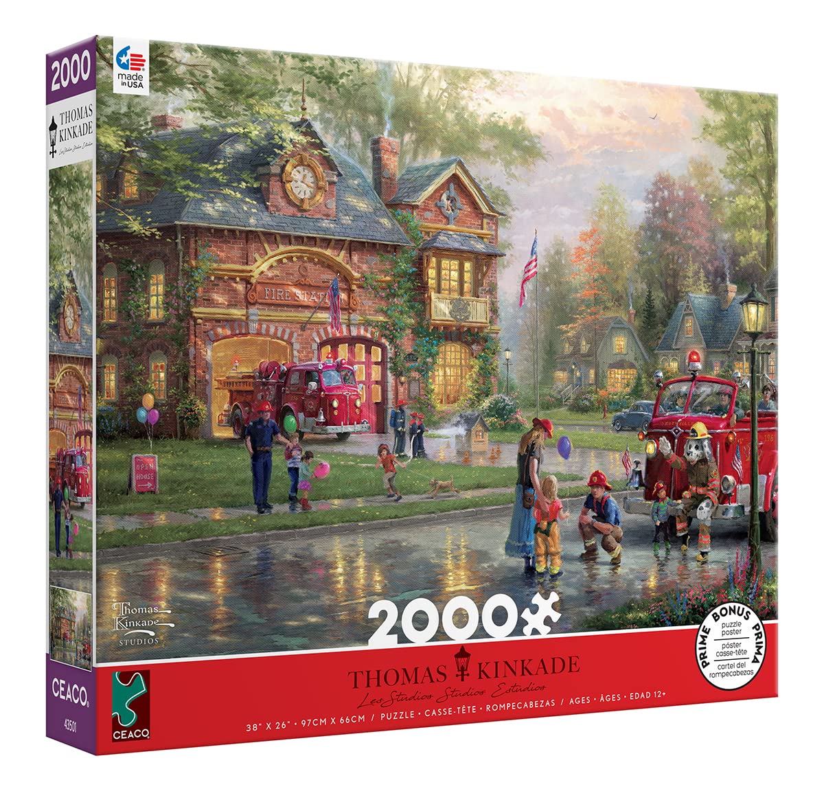 Ceaco - Thomas Kinkade - Hometown Firehouse - 2000 Piece Jigsaw Puzzle