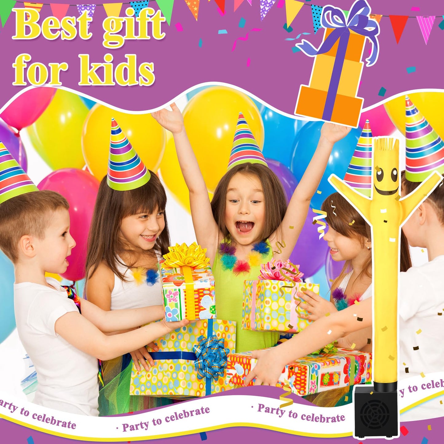 Poen Wacky Waving Inflatable Tube Guy For Kids Gag Gift Mini Inflatable Tube Man With Blower Birthday Desktop Office Pranks Danc