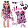 Vawmjot American 18 Inch Doll Makeup Accessories And Clothes,Messenger Bag Set For 18 Inch Dolls Include Sunglasses Phone Lipsti
