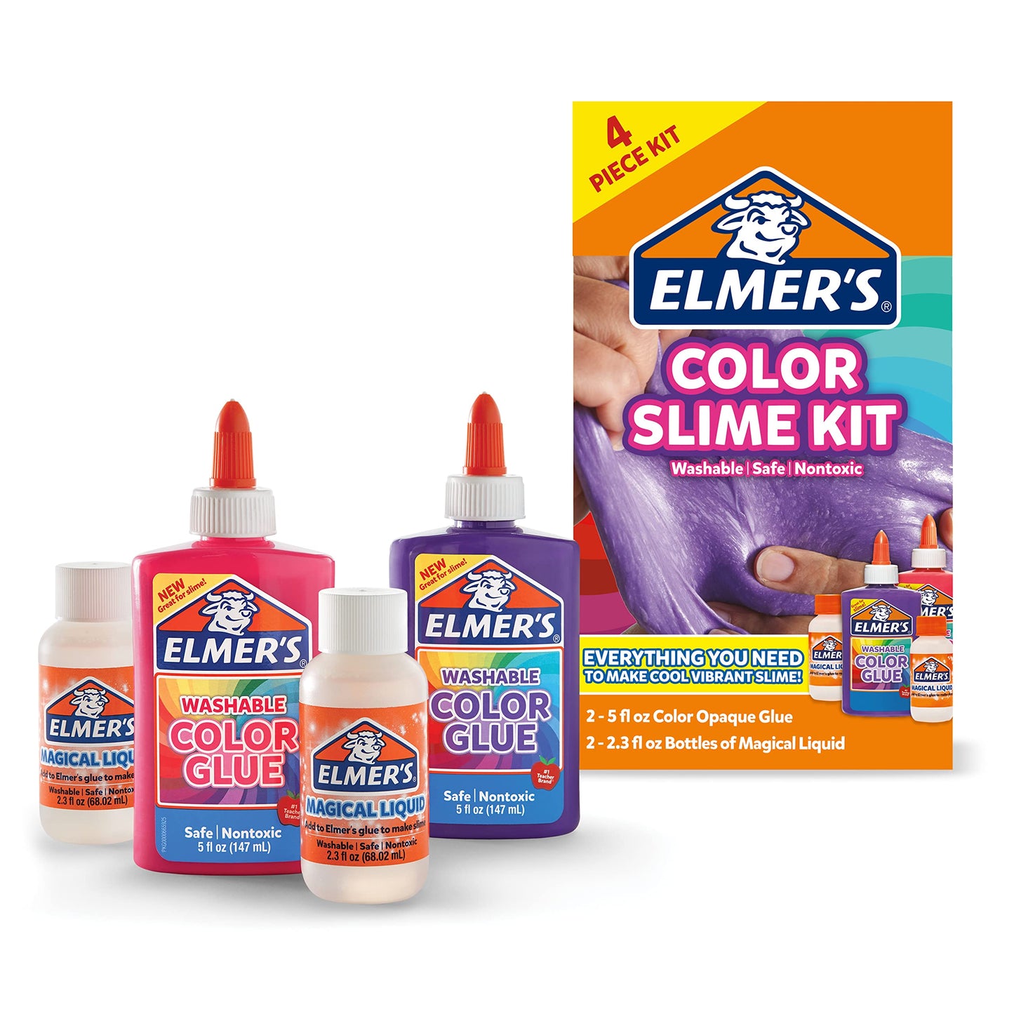 Elmer'S Color Slime Kit, 2-Count + 2-Activator, Pink/Purple