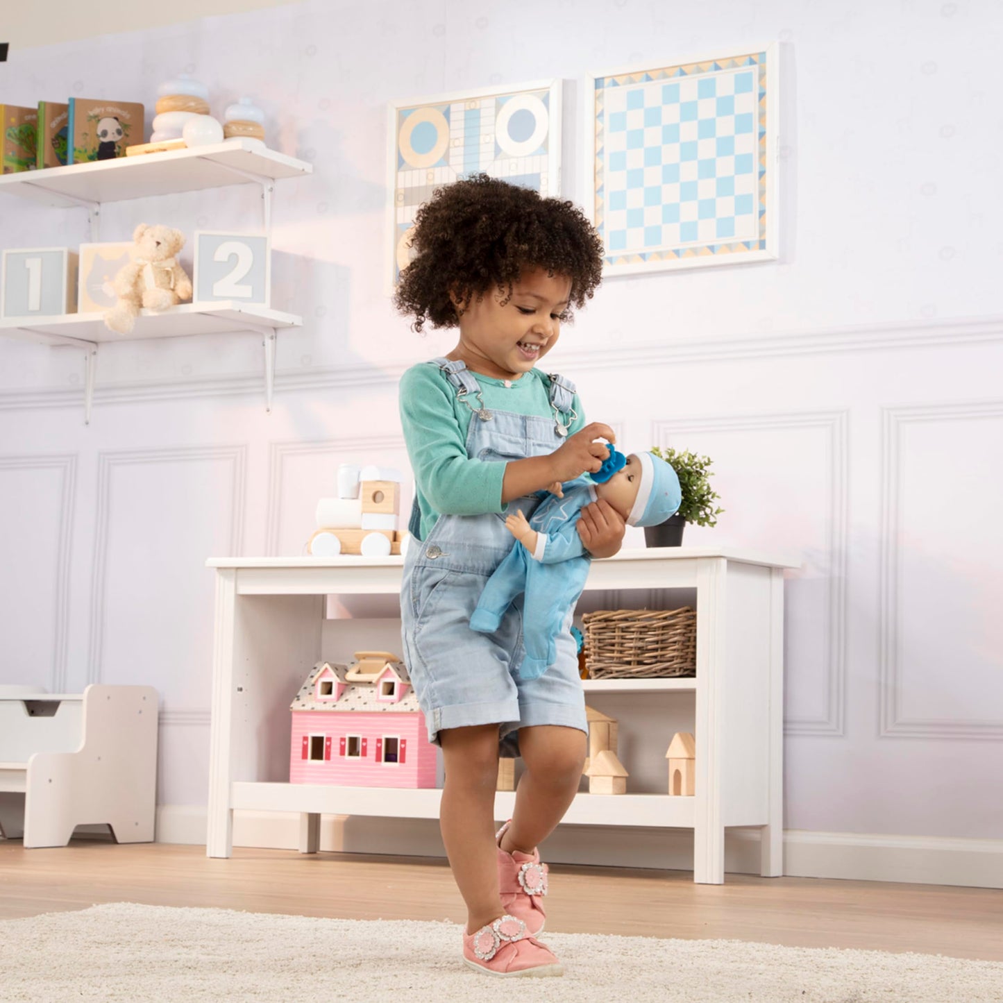 Melissa & Doug Mine To Love Jordan 12” Light Skin-Tone Boy Baby Doll With Romper, Cap, Pacifier